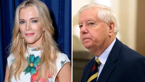 Megyn Kelly roasted Sen. Lindsey Graham over his recent comments on the war in Iran. (Getty Images)
