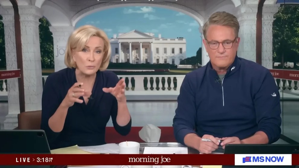 Mika Brzezinski and Joe Scarborough host the April 9, 2026 edition of "Morning Joe" (MS NOW)