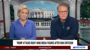 Mika Brzezinski and Joe Scarborough co-host the April 10, 2026 edition of "Morning Joe" (MS NOW)
