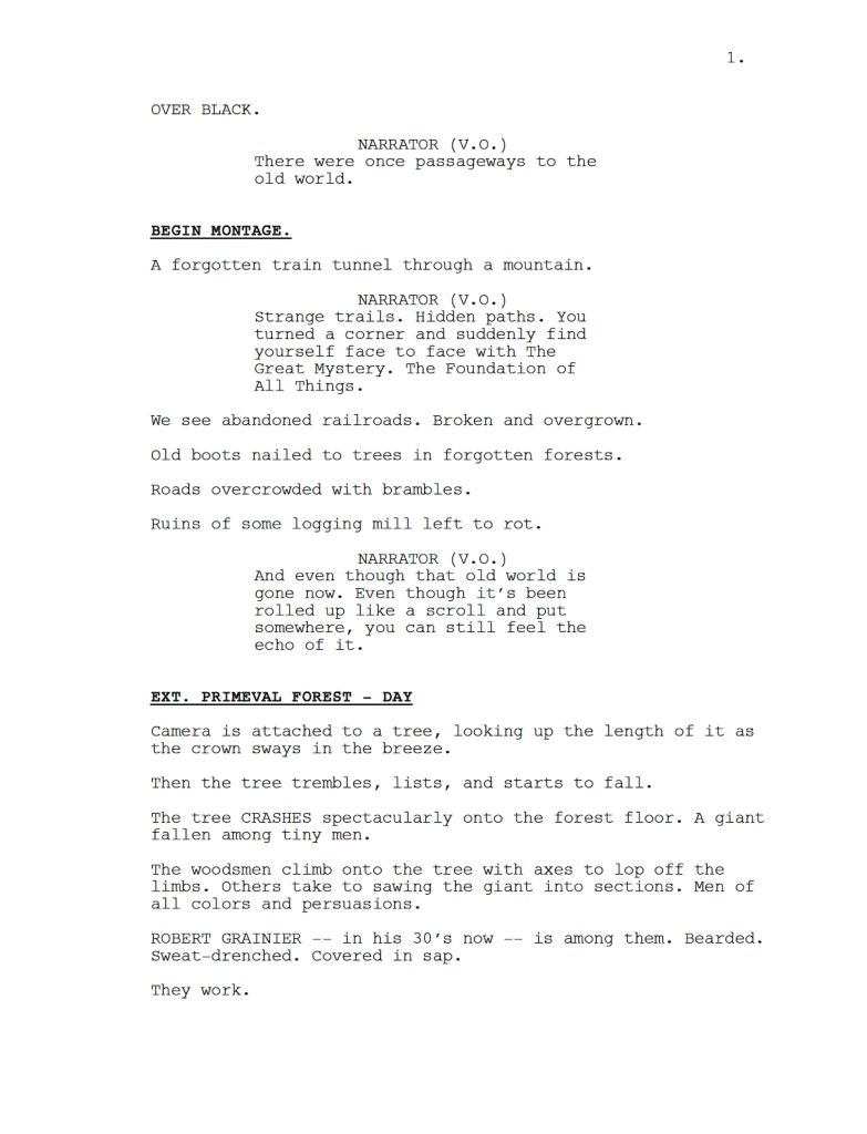 Train Dreams screenplay 