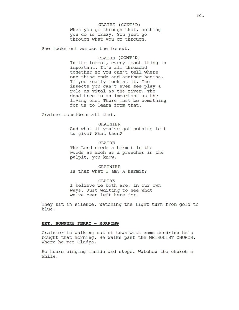 Train Dreams screenplay - 2