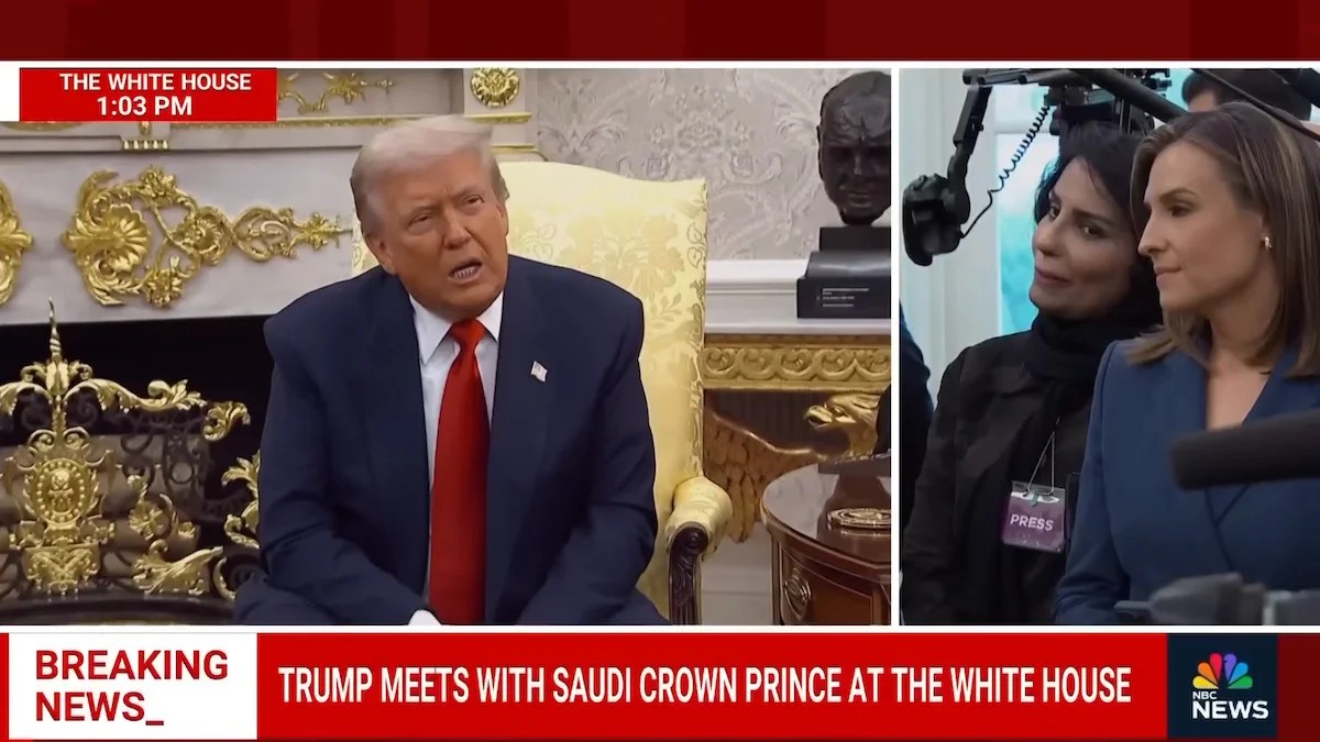 President Trump lambasts ABC News journalist Mary Bruce in the Oval Office on Nov. 18, 2025. (NBC News/YouTube)