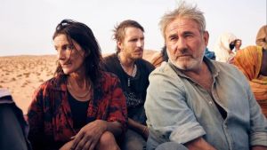 Stefania Gadda, Joshua Liam Henderson and Sergi López in "Sirāt" (Neon)