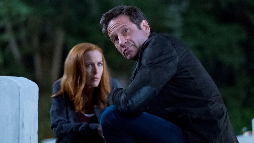 Gillian Anderson and David Duchovny in a 2018 episode of "The X-Files"